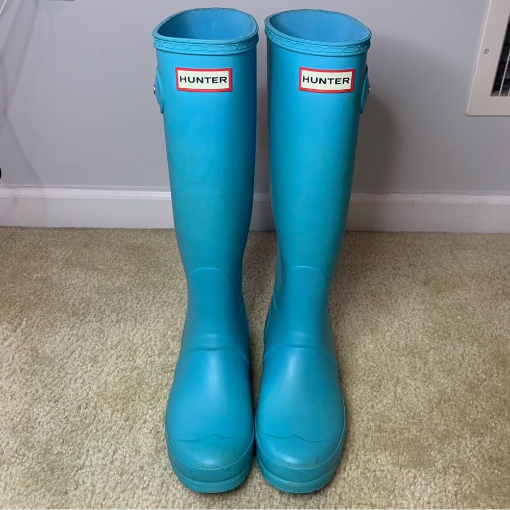 Tall Turquoise / Aqua Matte Hunter Rain Boots